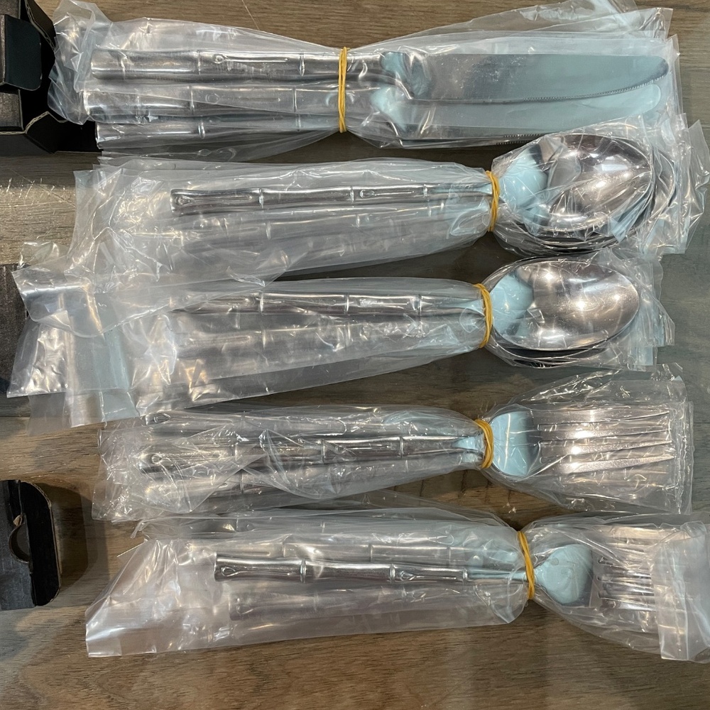 38-Piece Set Bamboo-Style Silverware